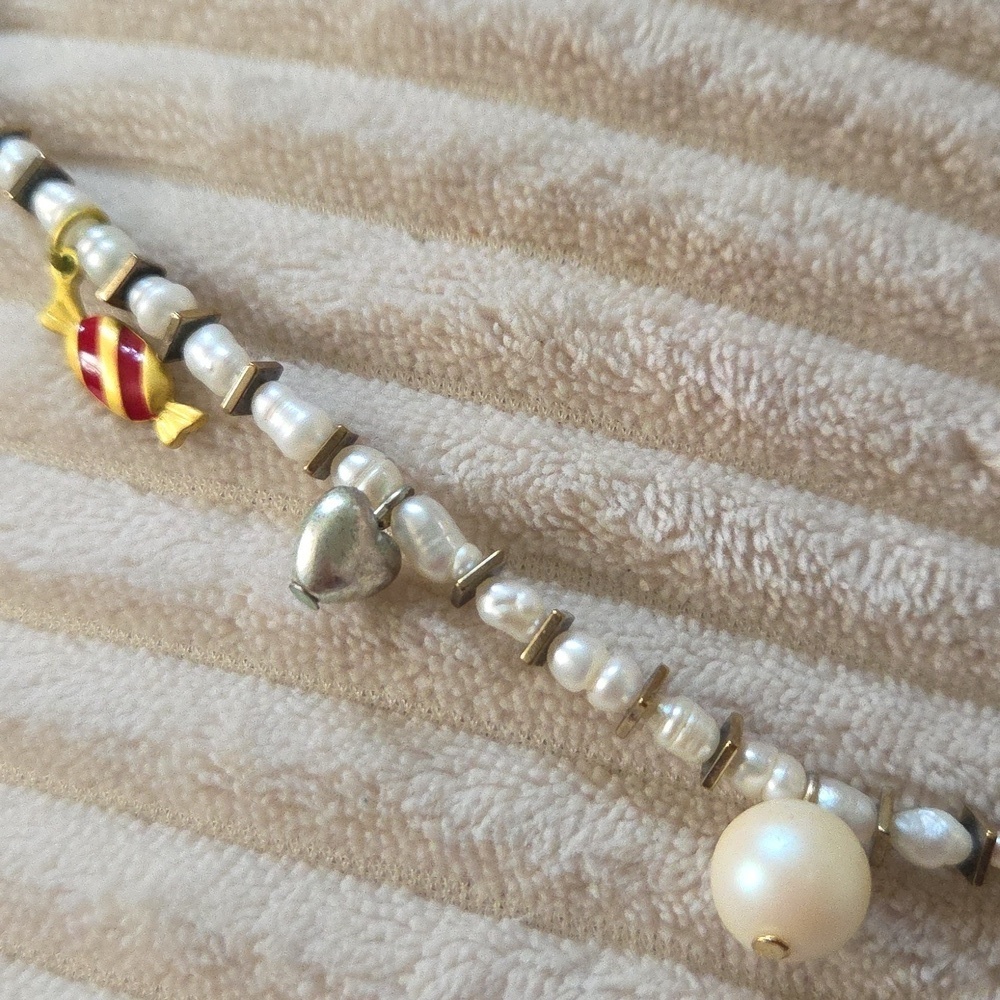 Handmade Pearl Charm Necklace - Picture 6 of 7